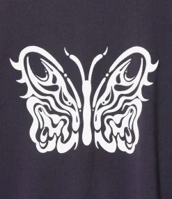 Needles x Kae Tanaka S/S Crew Neck Tee - Eggplant - Poly Jersey / KT Papillon