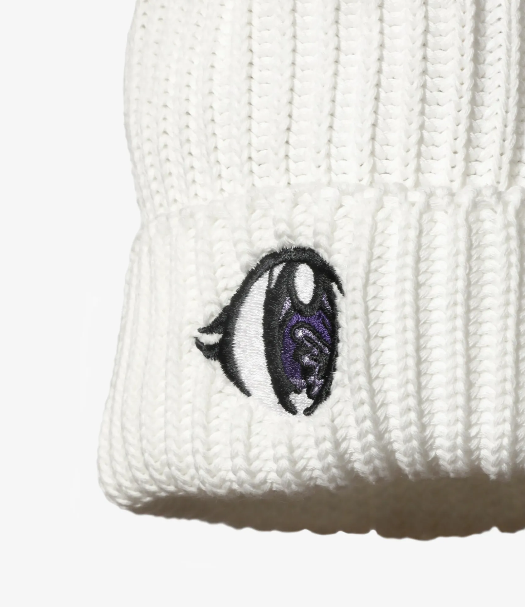 Needles x Kae Tanaka Watch Cap - Off White - KT Eyes Emb.