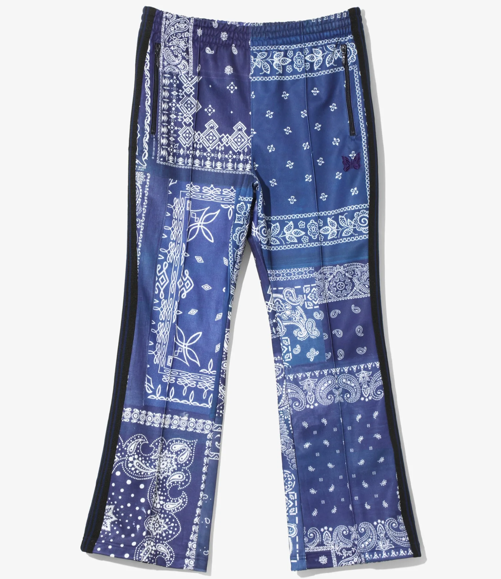 Needles x MIYAGIHEDTAKA - Boot-Cut Track Pant - Navy - Bandana Print