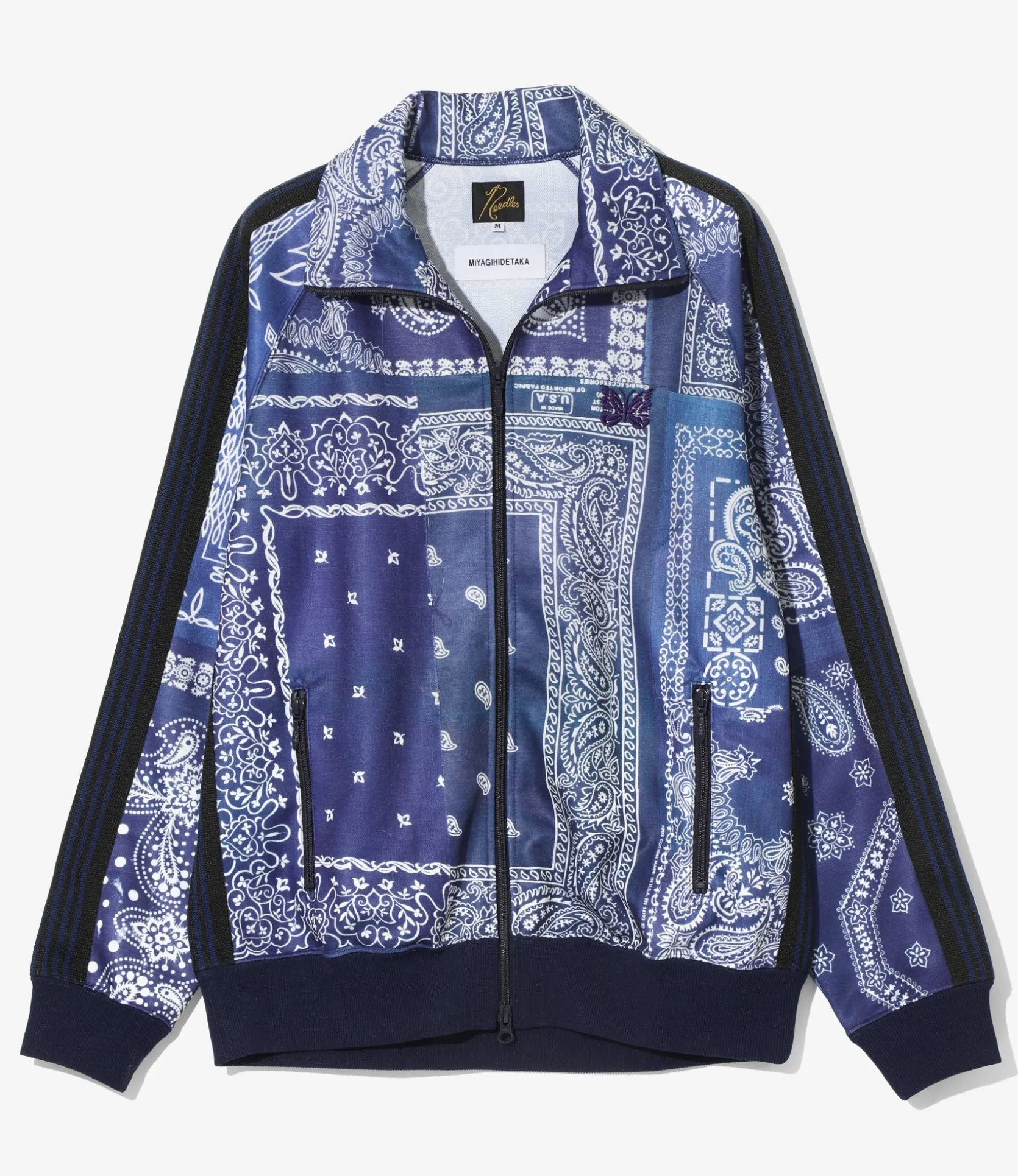Needles x MIYAGIHEDTAKA - Track Jacket - Navy - Bandana Print