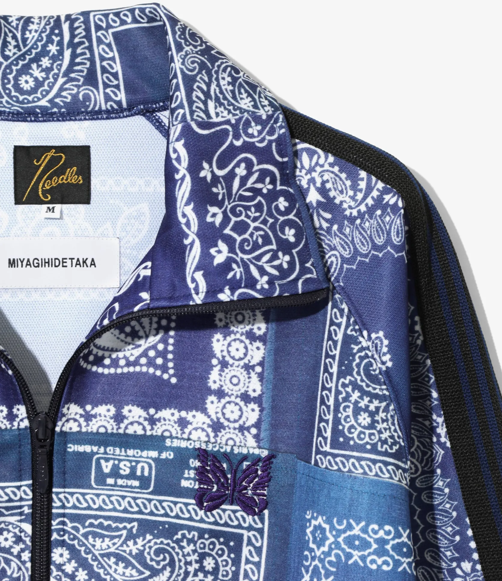 Needles x MIYAGIHEDTAKA - Track Jacket - Navy - Bandana Print