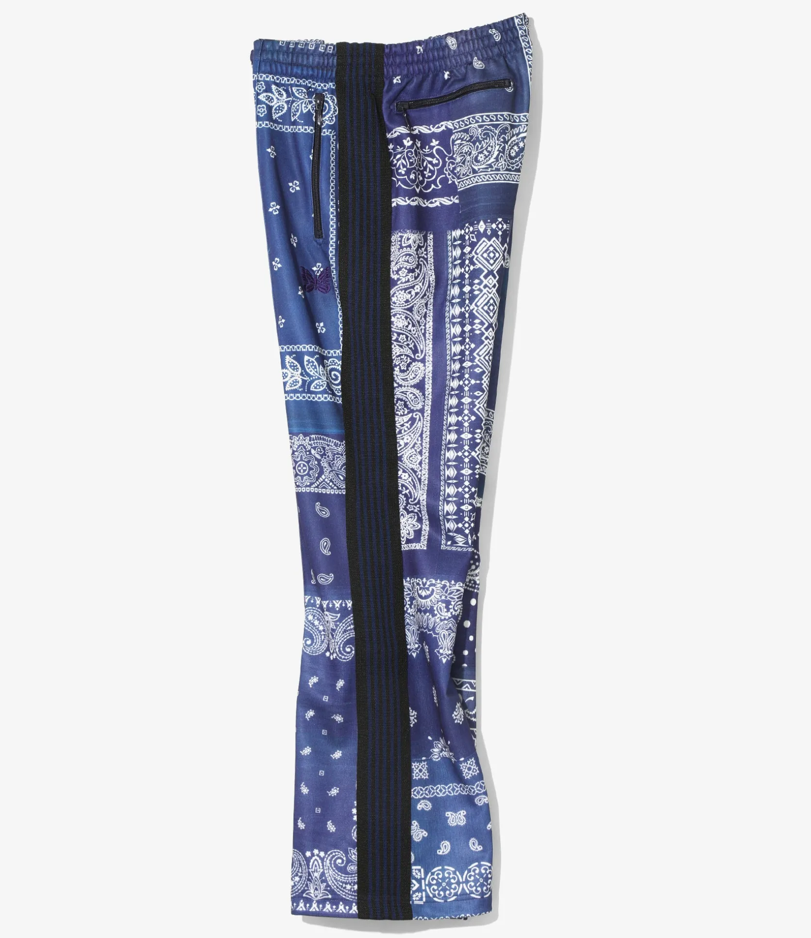Needles x MIYAGIHEDTAKA - Boot-Cut Track Pant - Navy - Bandana Print