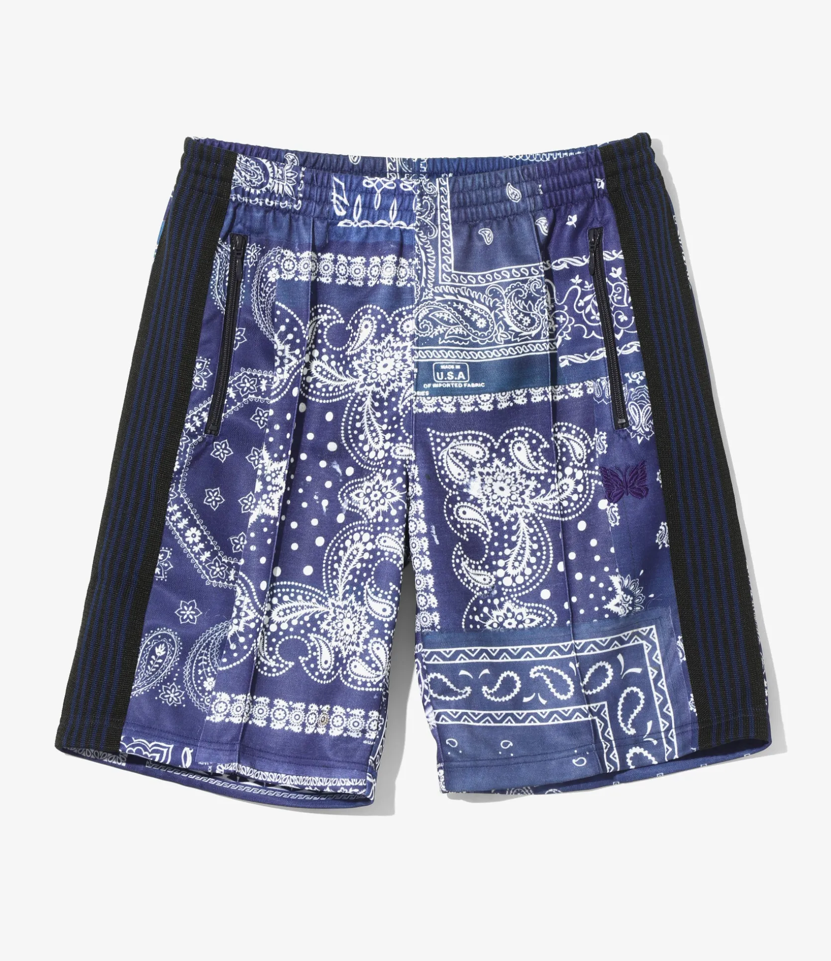 Needles x MIYAGIHIDETAKA - Track Shorts - Navy - Bandana Print
