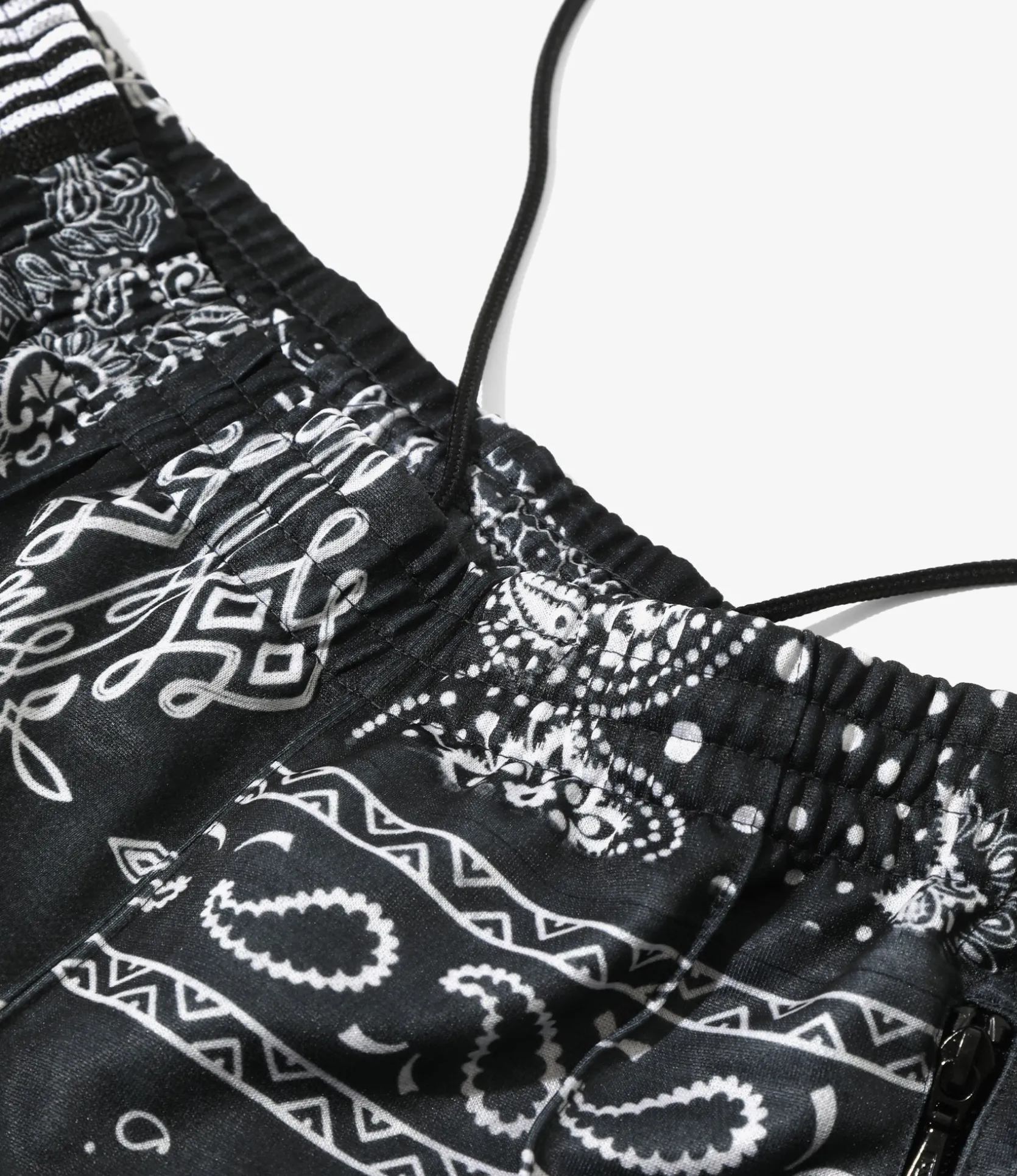 Needles x MIYAGIHIDETAKA - Track Shorts - Black - Bandana Print