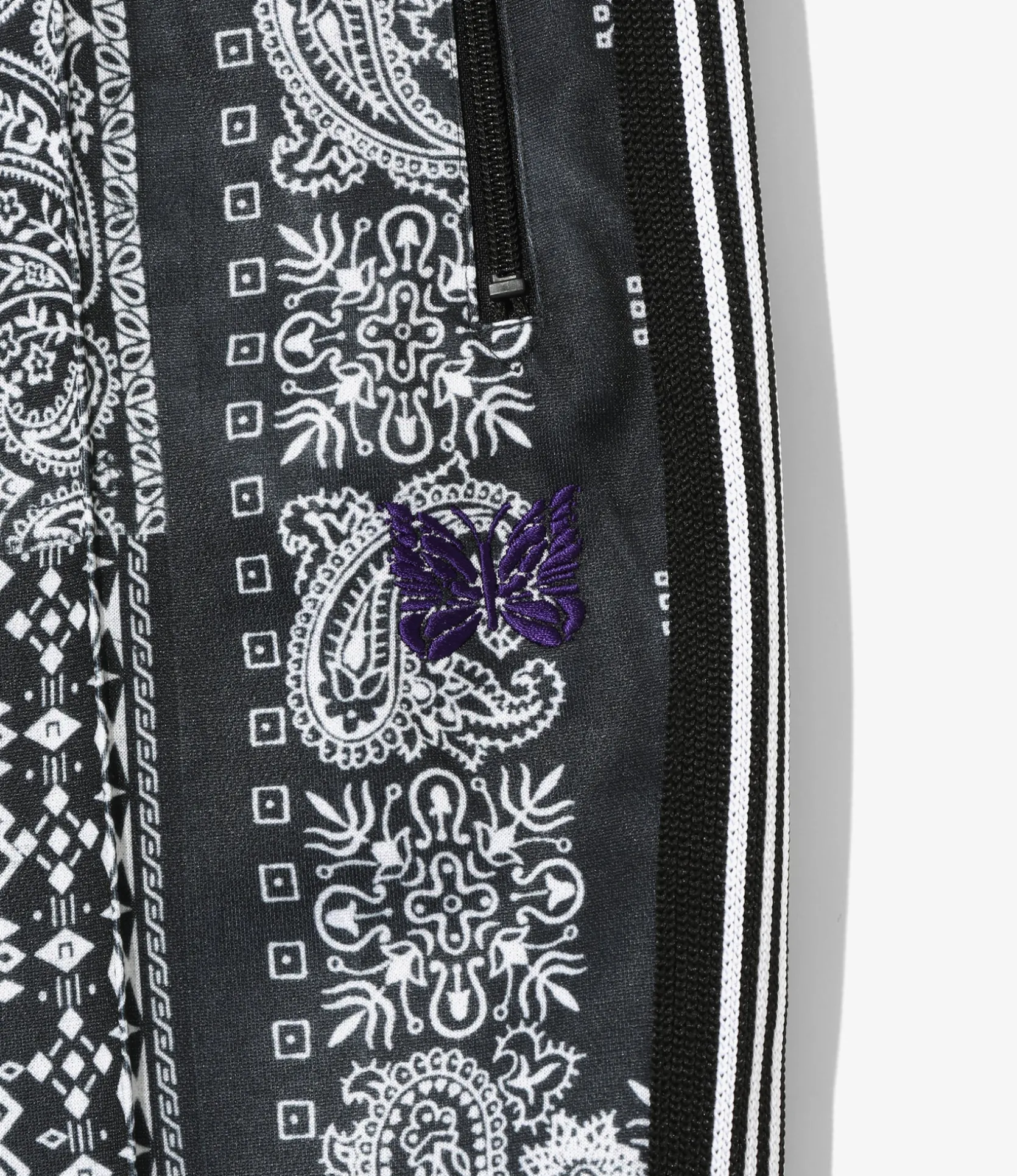 Needles x MIYAGIHIDETAKA - Track Shorts - Black - Bandana Print