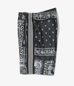 Needles x MIYAGIHIDETAKA - Track Shorts - Black - Bandana Print