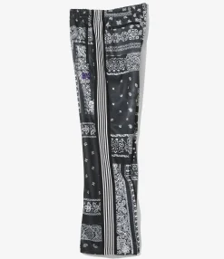 Needles x MIYAGIHIDETAKA - Boot-Cut Track Pant - Black - Bandana Print