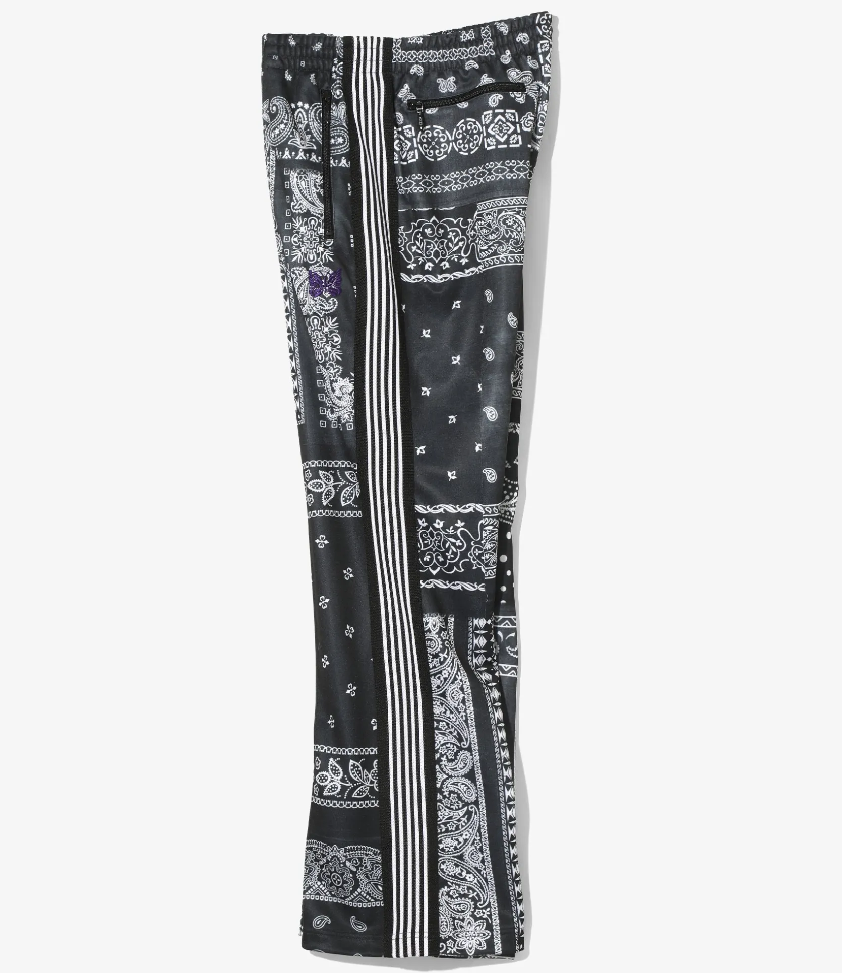 Needles x MIYAGIHIDETAKA - Boot-Cut Track Pant - Black - Bandana Print