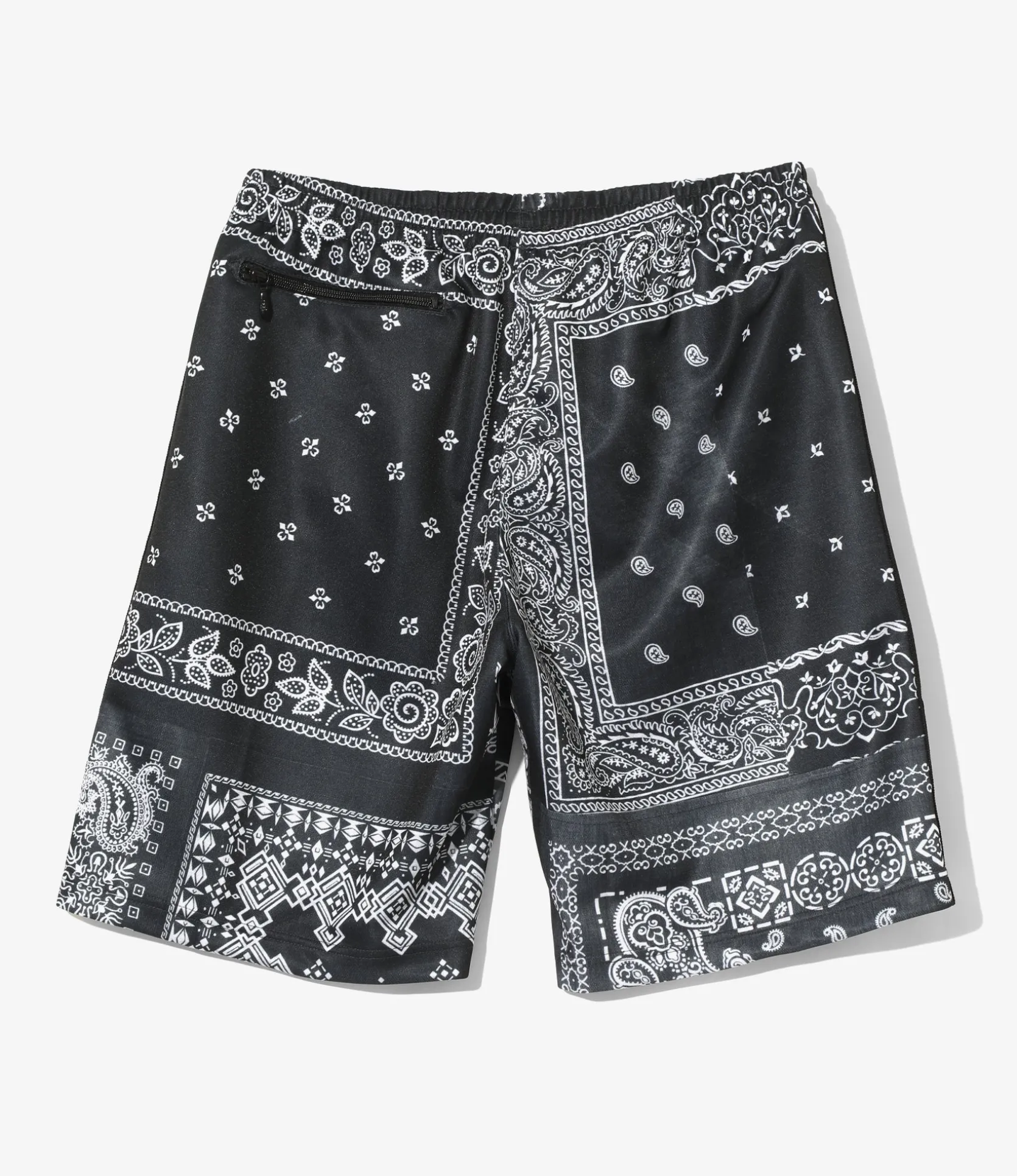 Needles x MIYAGIHIDETAKA - Track Shorts - Black - Bandana Print