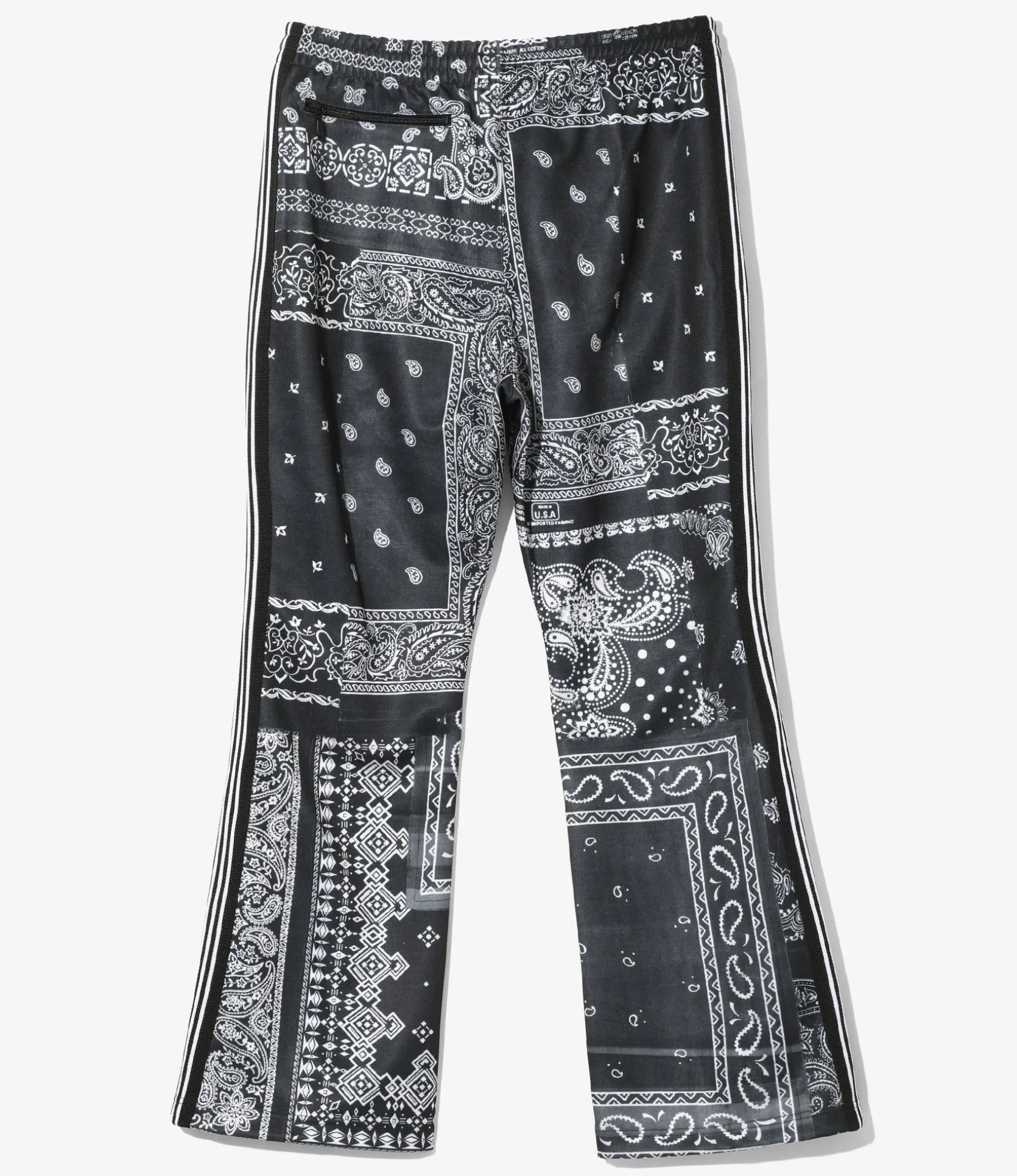 Needles x MIYAGIHIDETAKA - Boot-Cut Track Pant - Black - Bandana Print