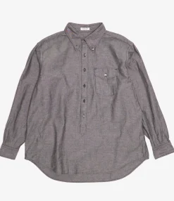 Nepenthes Special - Ivy BD Shirt - Grey Cotton Chambray