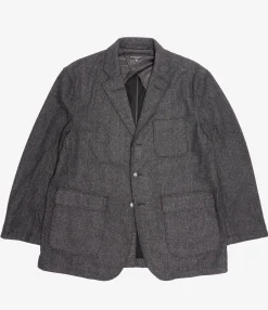 Nepenthes Special - Ivy Blazer - Charcoal Poly Wool Printed Herringbone