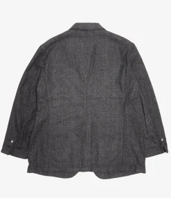 Nepenthes Special - Ivy Blazer - Charcoal Poly Wool Printed Herringbone