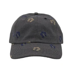 NLA x WHR - Cord Hat - Charcoal Cotton Floral Houndstooth