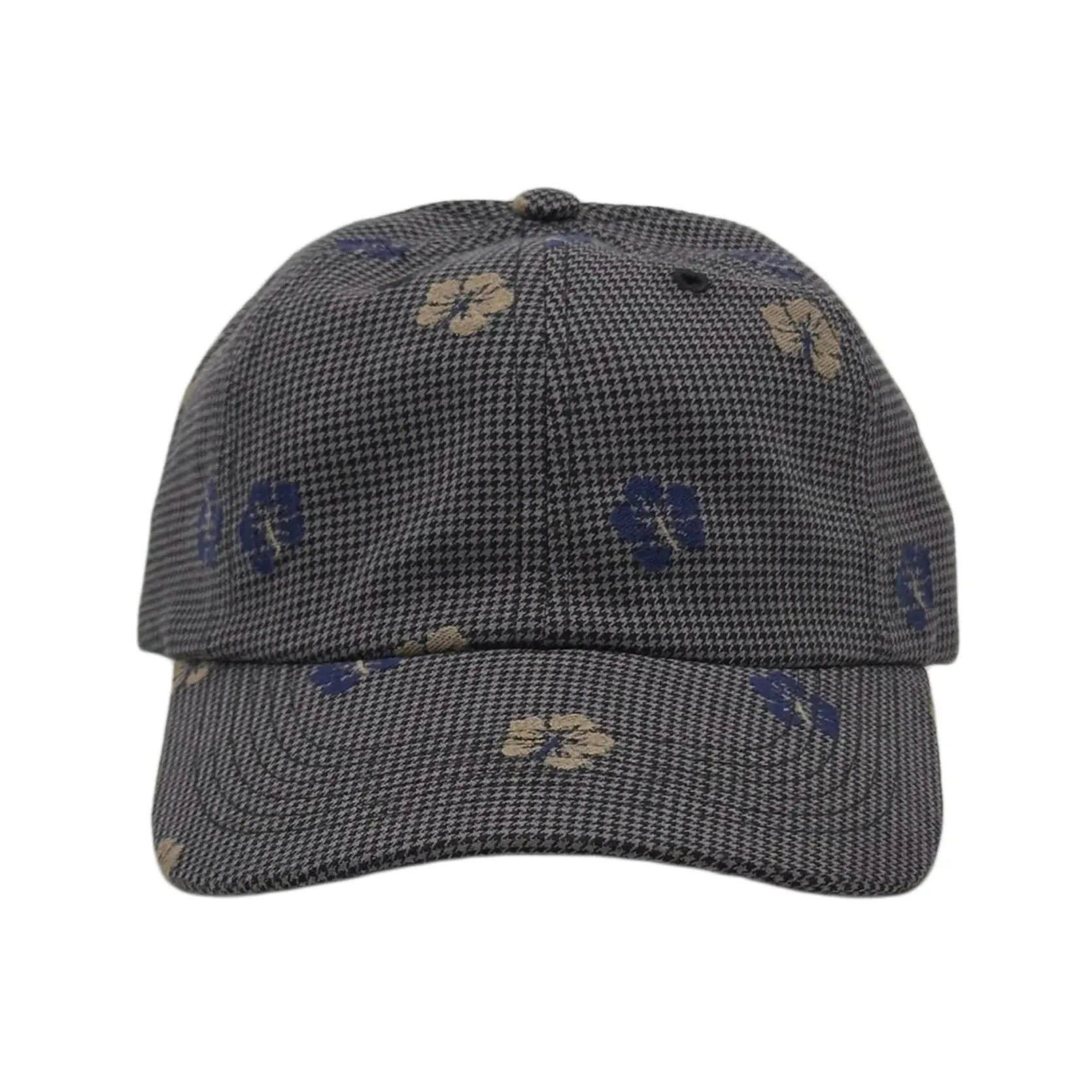NLA x WHR - Cord Hat - Charcoal Cotton Floral Houndstooth