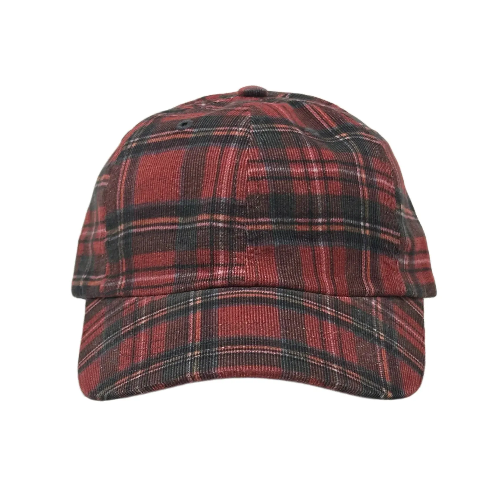 NLA x WHR - Cord Hat - Red Tartan Check Print Corduroy