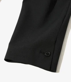 No Collar 2B Jacket - Black - Poly Twill