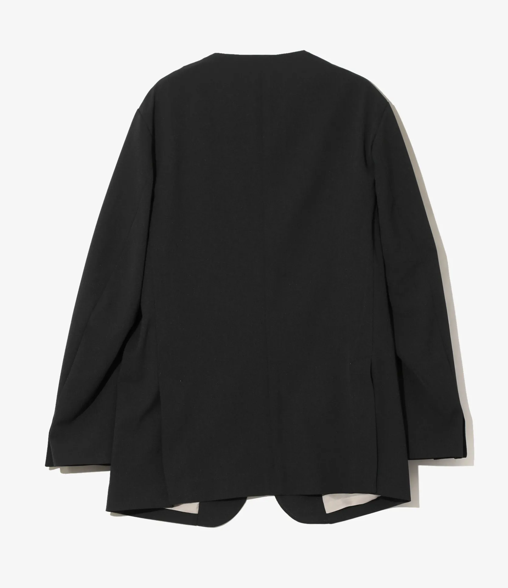 No Collar 2B Jacket - Black - Poly Twill