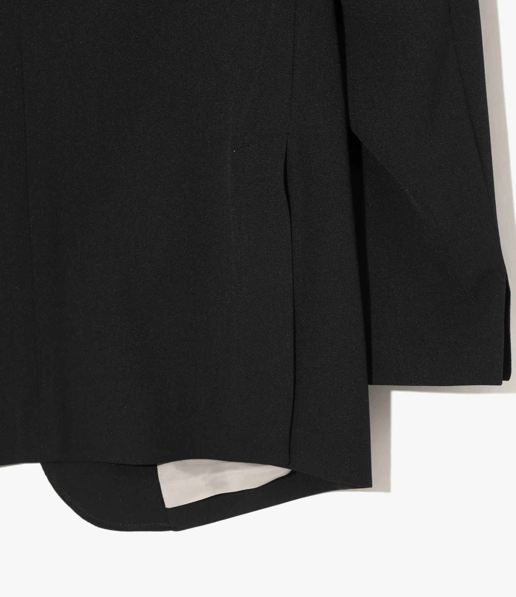 No Collar 2B Jacket - Black - Poly Twill