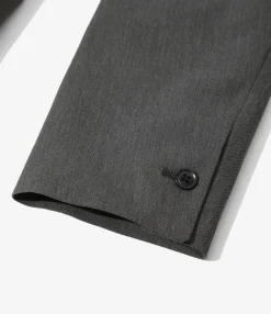 No Collar 2B Jacket - Grey - Poly Twill