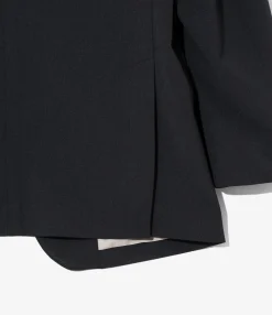 No Collar 2B Jacket - Navy - Poly Twill