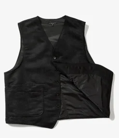 ODD Vest - Black Polyester Fake Suede