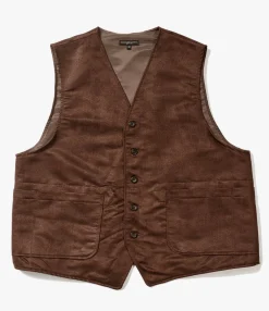 ODD Vest - Brown Polyester Fake Suede