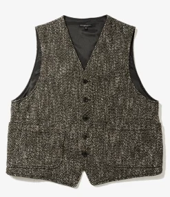 ODD Vest - Brown/Black Wool Homespun
