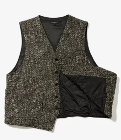 ODD Vest - Brown/Black Wool Homespun