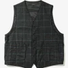 ODD Vest - Charcoal / Lt. Blue Wool Poly Windowpane