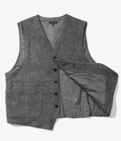 ODD Vest - Grey Poly Wool Herringbone