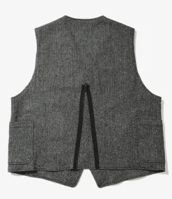 ODD Vest - Grey Poly Wool Herringbone