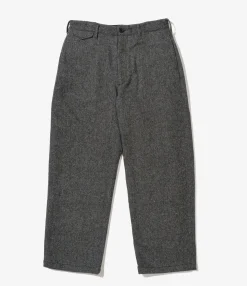 Officer Pant - Grey Poly Wool Herringbone