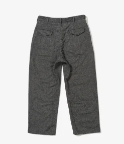 Officer Pant - Grey Poly Wool Herringbone
