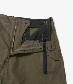 Over Pant - Olive Cotton Brushed Herringbone