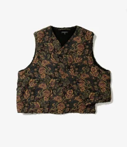 Over Vest - Black/Gold CP Floral Jacquard