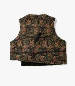 Over Vest - Black/Gold CP Floral Jacquard