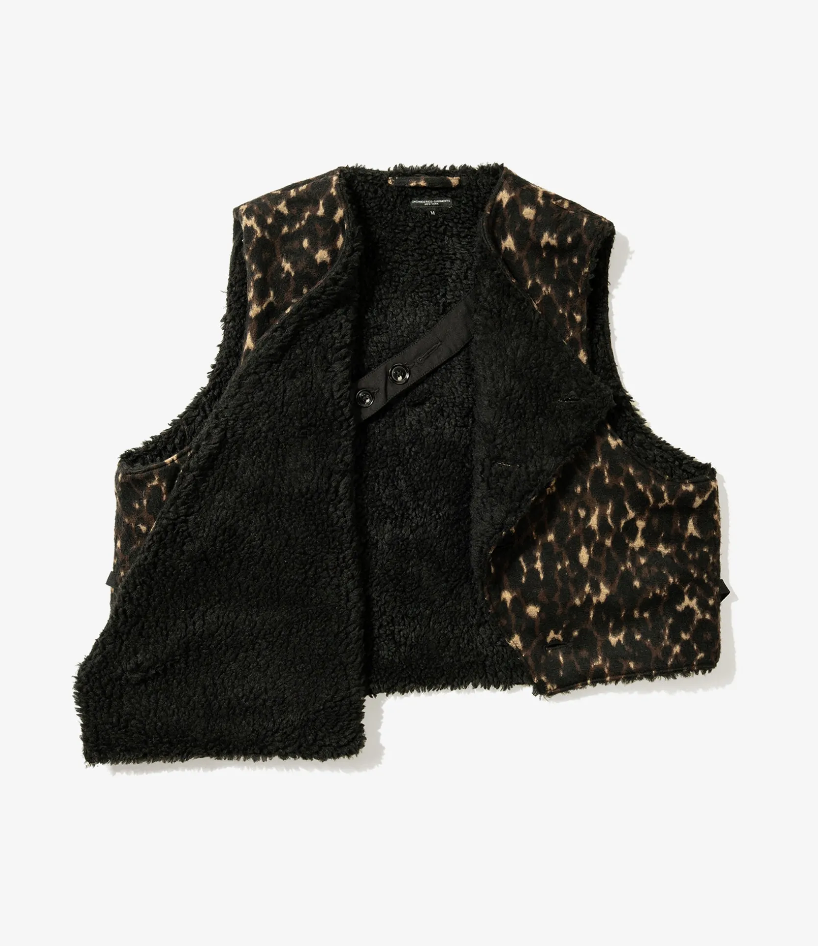 Over Vest - Dk. Brown Poly Wool Leopard Jacquard