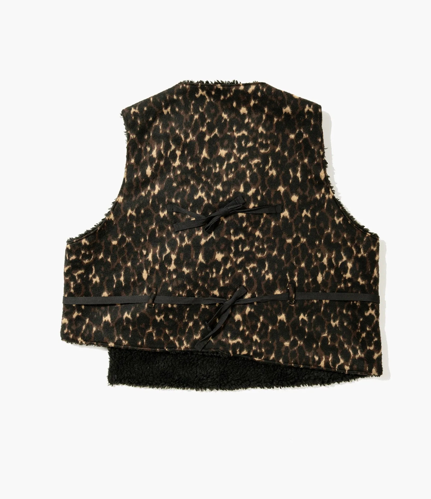 Over Vest - Dk. Brown Poly Wool Leopard Jacquard