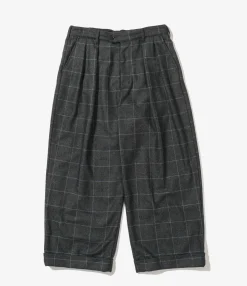 Oxford Pant - Charcoal/Lt.Blue Wool Poly Windowpane