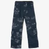 5P Pant - Navy Animal Print 6.5oz Flat Twill
