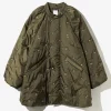 Padded Coat - Olive - Original Floral Pattern Embroidery