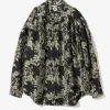 Painter Shirt - Black - C/CU/PE Flower Cut Jq.