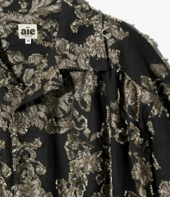 Painter Shirt - Black - C/CU/PE Flower Cut Jq.