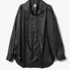 Painter Shirt - Black - Poly Leather Sateen