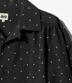 Painter Shirt - Black - Poly Cloth / Flocky Printed