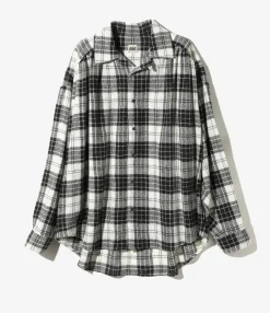 Painter Shirt - Grey -Wool Gauze Plaid