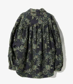 Painter Shirt - Navy - C/CU/PE Flower Cut Jq.