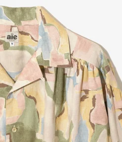 Painter Shirt - Pink / Biege - Abstract Printed L/C Cloth
