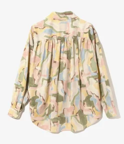 Painter Shirt - Pink / Biege - Abstract Printed L/C Cloth